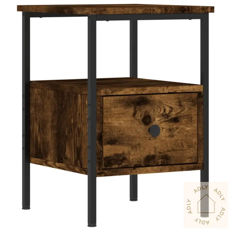 Nattbord 2 Stk Røkt Eik 34X36X50 Cm Konstruert Tre