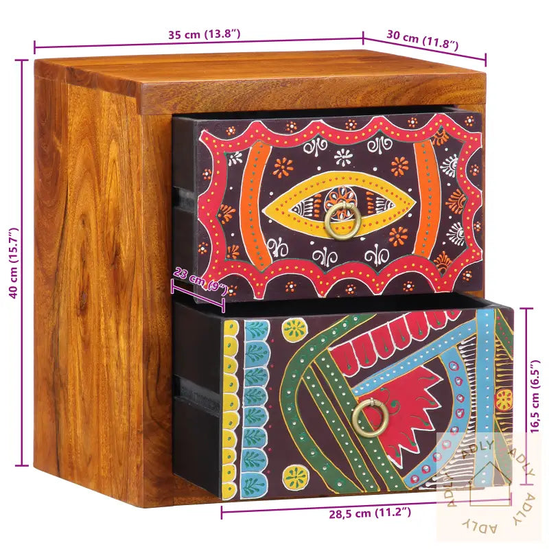 Nattbord 35X30X40 Cm Massivt Akasietre
