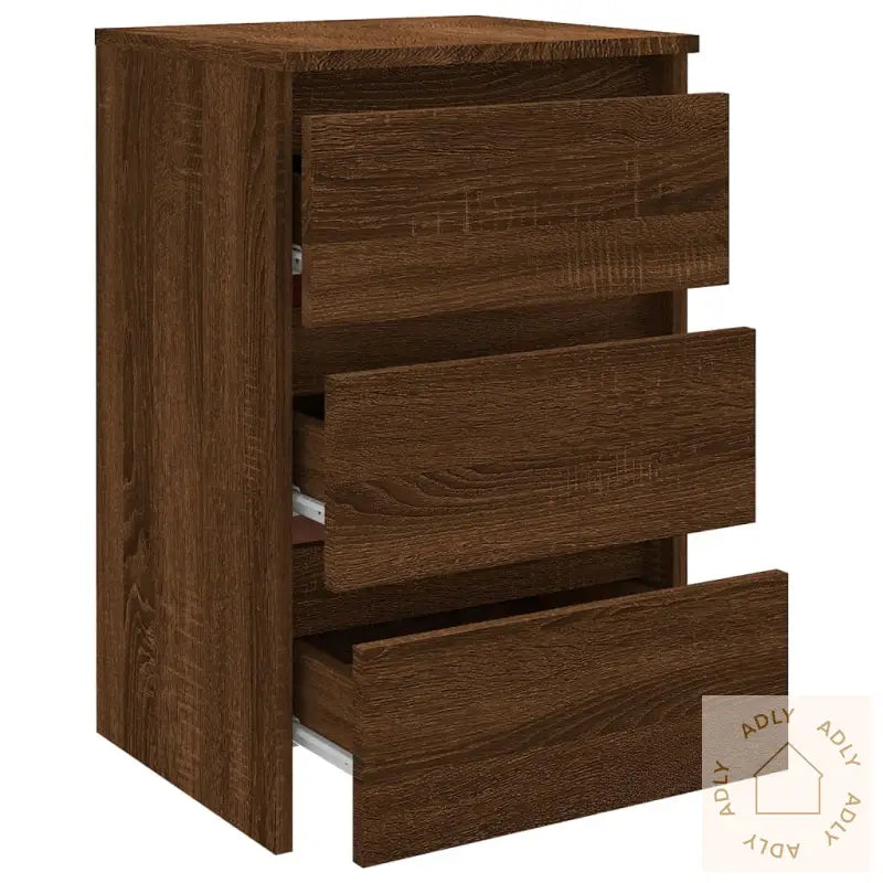 Nattbord Brun Eik 40X35X62,5 Cm Konstruert Tre