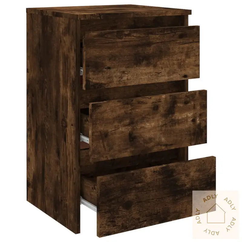 Nattbord 2 Stk Røkt Eik 40X35X62,5 Cm Konstruert Tre