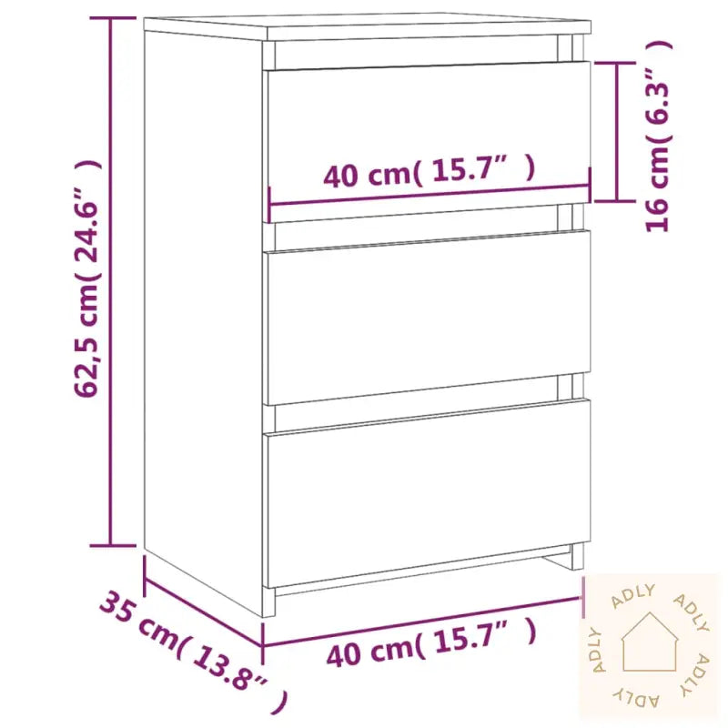 Nattbord 2 Stk Røkt Eik 40X35X62,5 Cm Konstruert Tre
