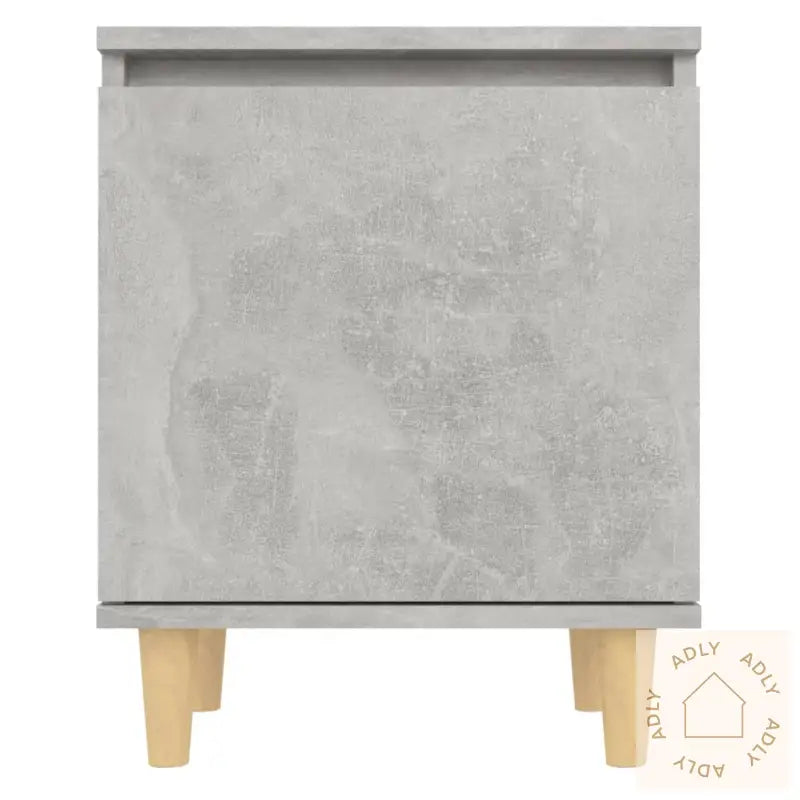 Nattbord Med Ben I Heltre Betonggrå 40X30X50 Cm
