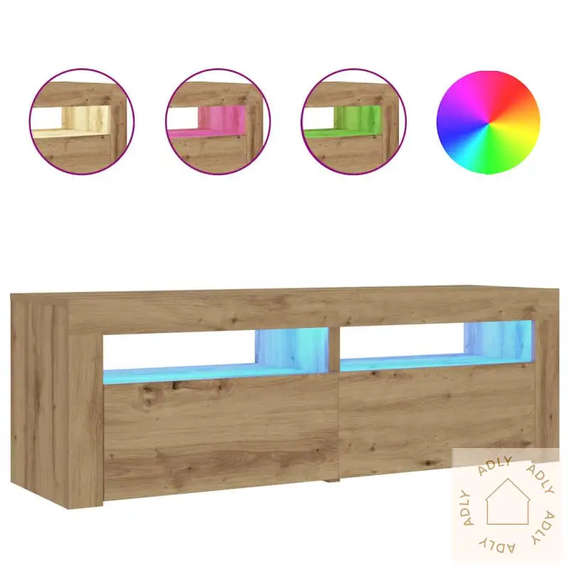 Nattbord 2 Stk Med Led Artisan Eik 60X35X40 Cm