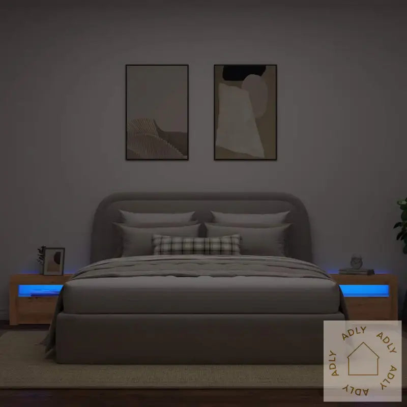 Nattbord 2 Stk Med Led Artisan Eik 60X35X40 Cm