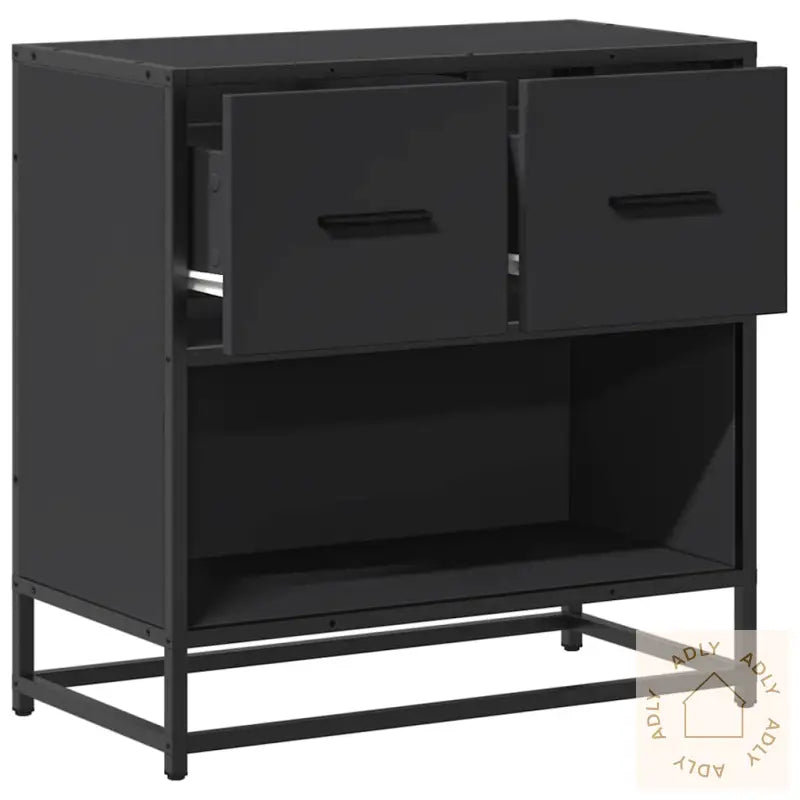 Nattbord Svart 60X31X60 Cm Konstruert Tre Og Metall