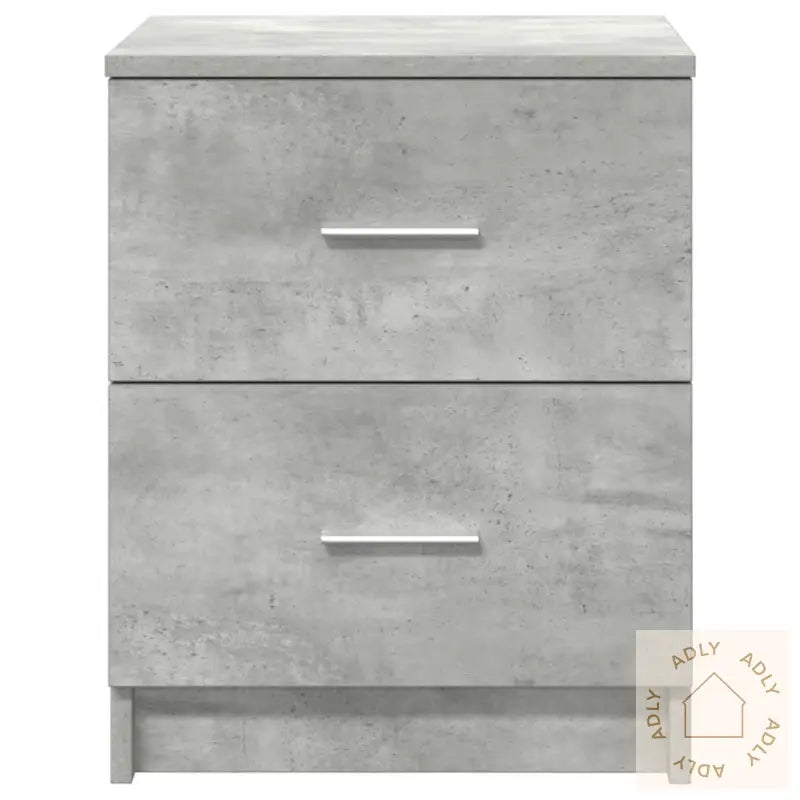 Nattbord 2 Stk Med 2 Skuffer Betonggrå 40X36X50 Cm