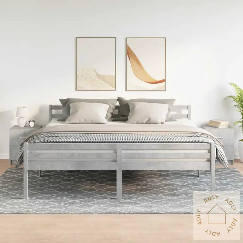 Nattbord 2 Stk Med 2 Skuffer Betonggrå 40X36X50 Cm