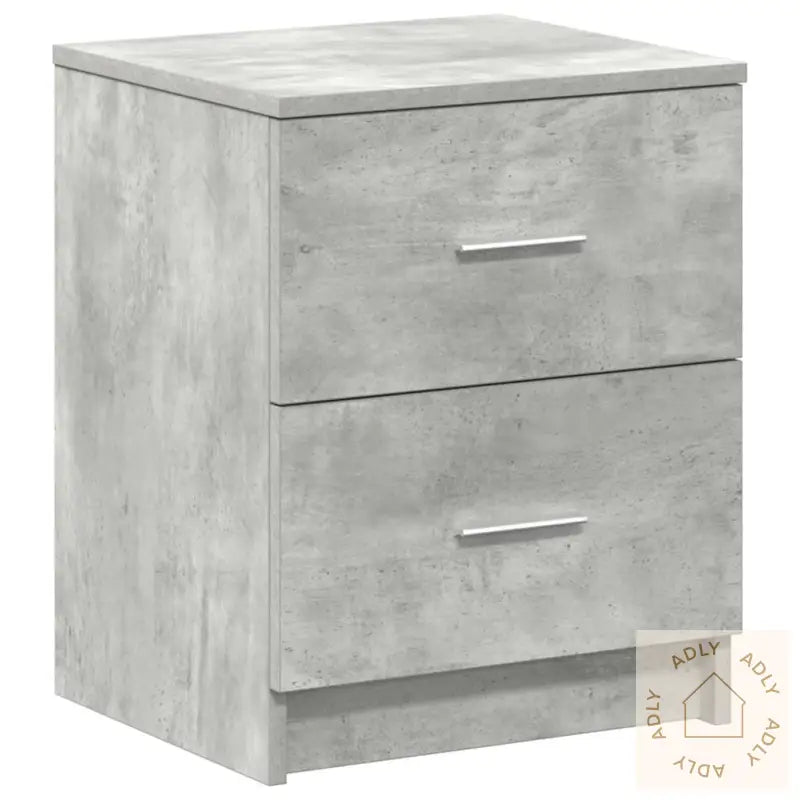 Nattbord 2 Stk Med 2 Skuffer Betonggrå 40X36X50 Cm