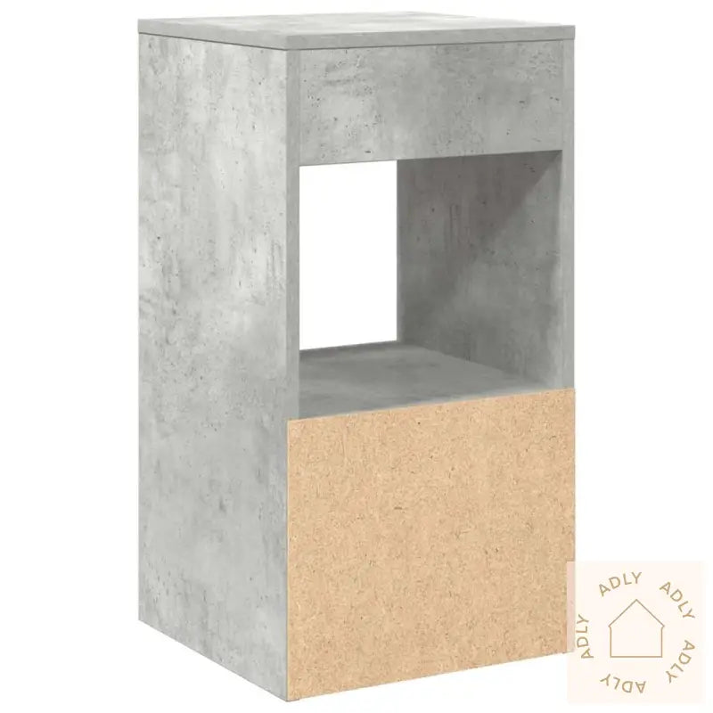 Nattbord Med Skuff Betonggrå 35X34X66,5 Cm