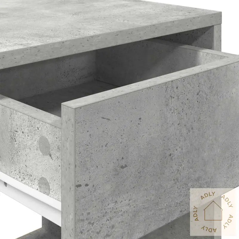 Nattbord Med Skuff Betonggrå 35X34X66,5 Cm