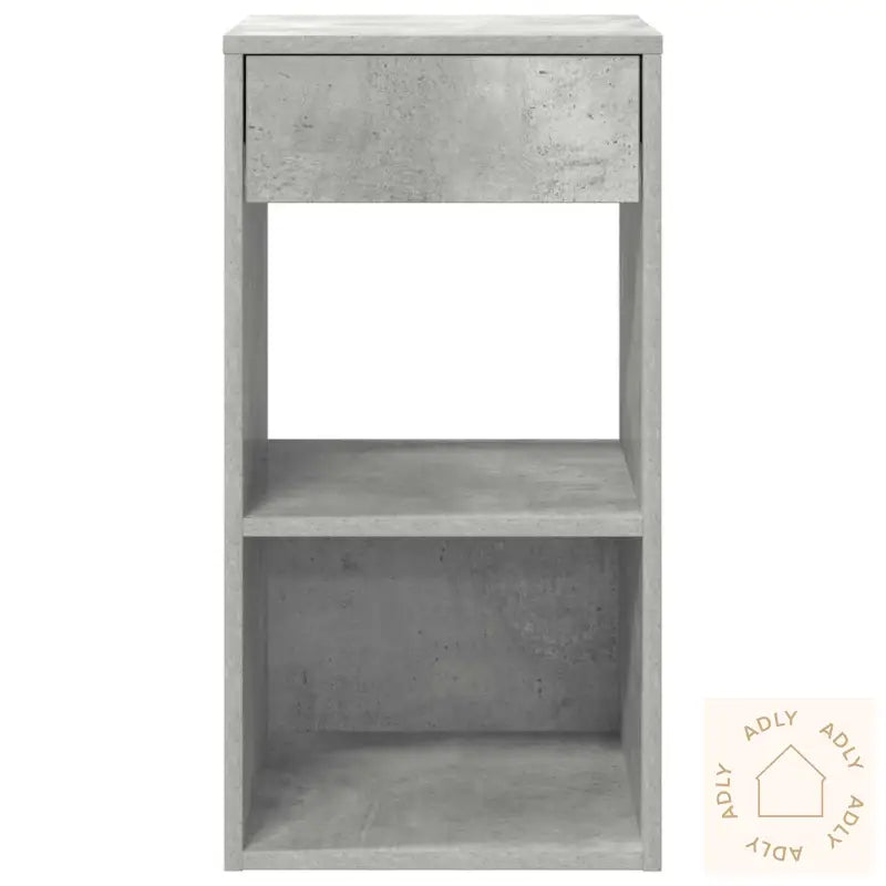 Nattbord Med Skuff Betonggrå 35X34X66,5 Cm