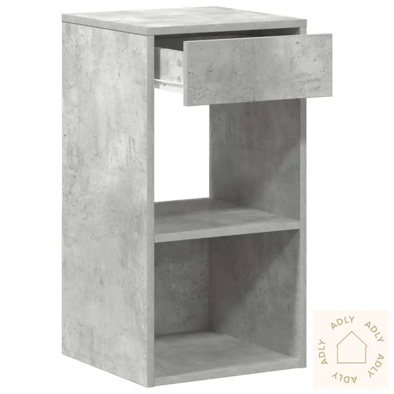 Nattbord Med Skuff Betonggrå 35X34X66,5 Cm