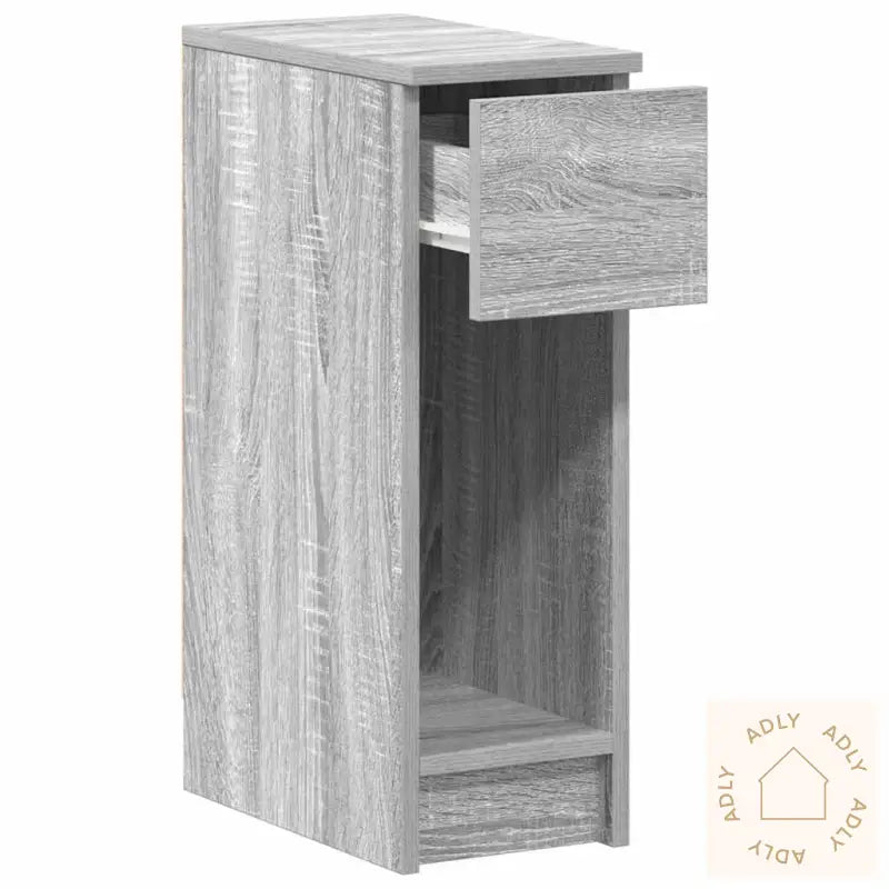 Nattbord Med Skuff Grå Sonoma 20X36X60 Cm