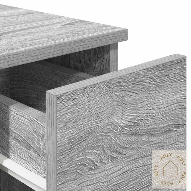 Nattbord Med Skuff Grå Sonoma 20X36X60 Cm