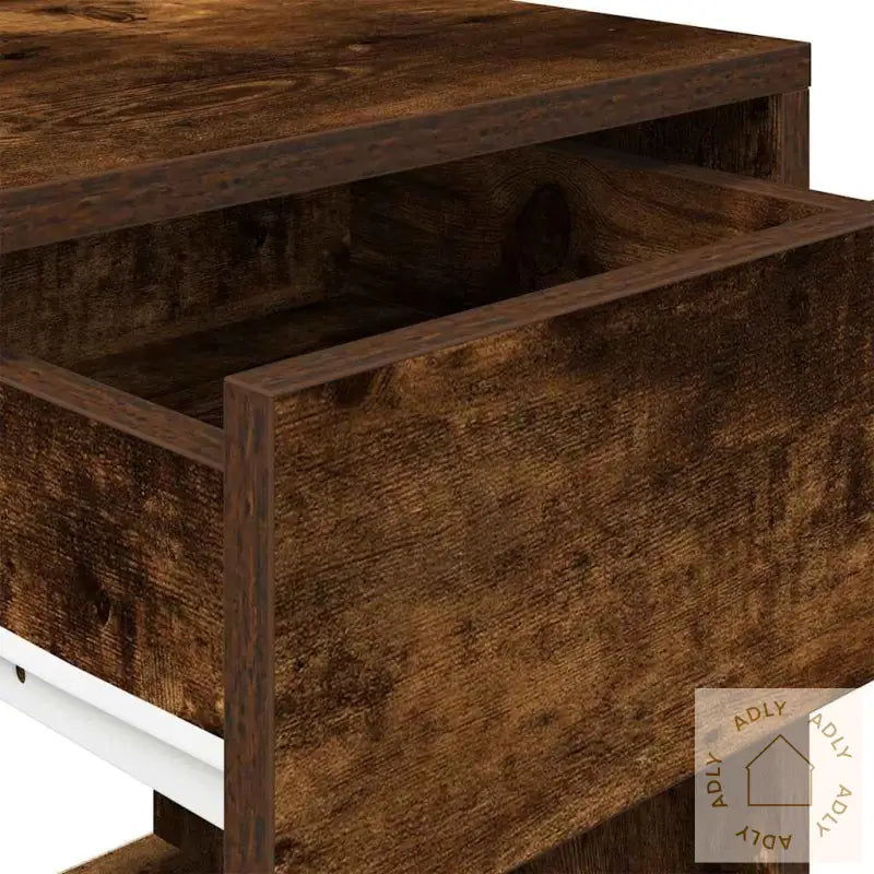 Nattbord Med Skuff Røkt Eik 35X34X66,5 Cm