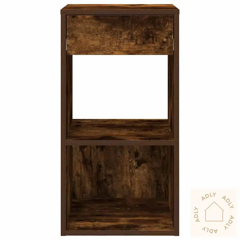 Nattbord Med Skuff Røkt Eik 35X34X66,5 Cm