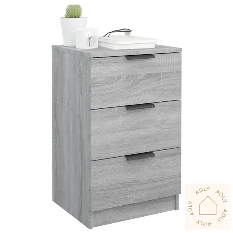 Nattbord Grå Sonoma 40X36X65 Cm