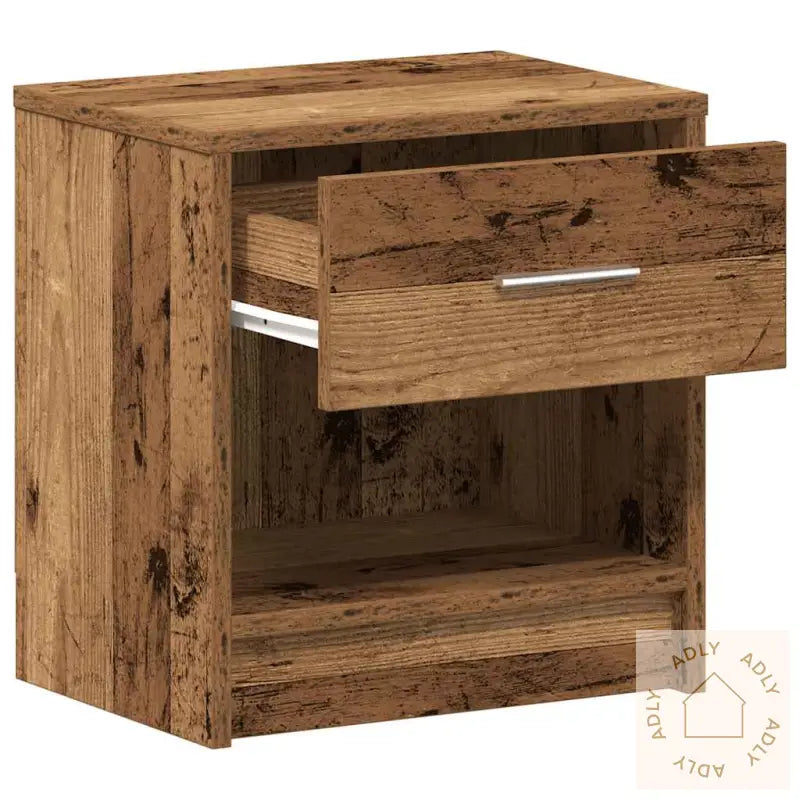 Nattbord Med Skuff Gammelt Tre 39X28X41 Cm