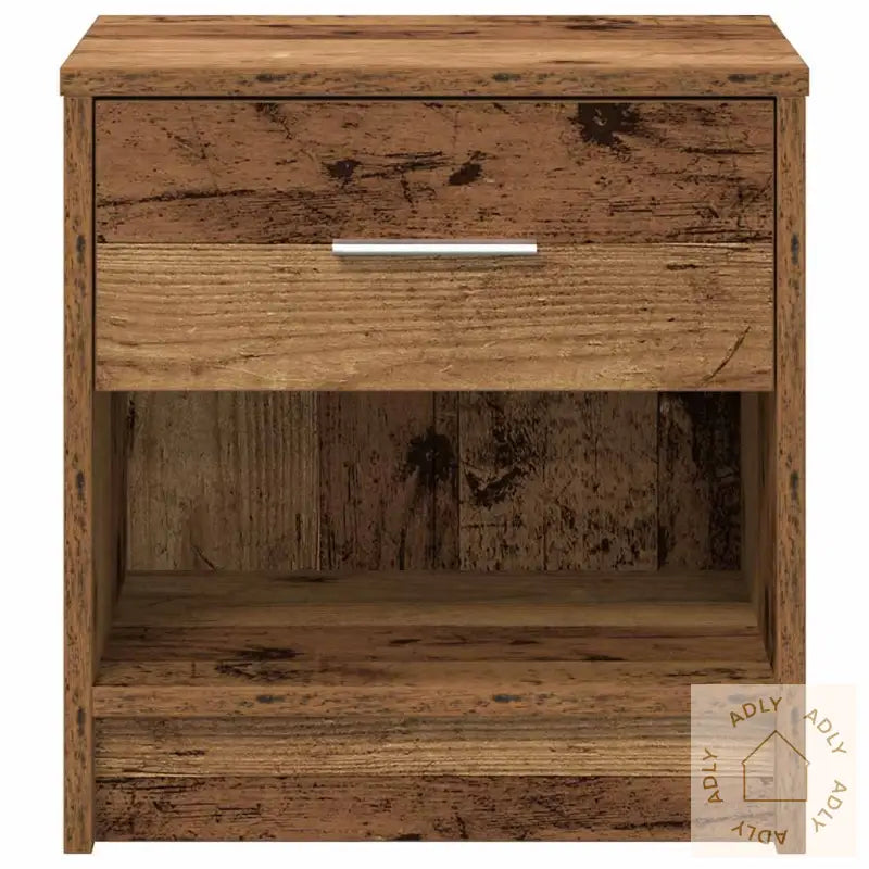 Nattbord Med Skuff Gammelt Tre 39X28X41 Cm