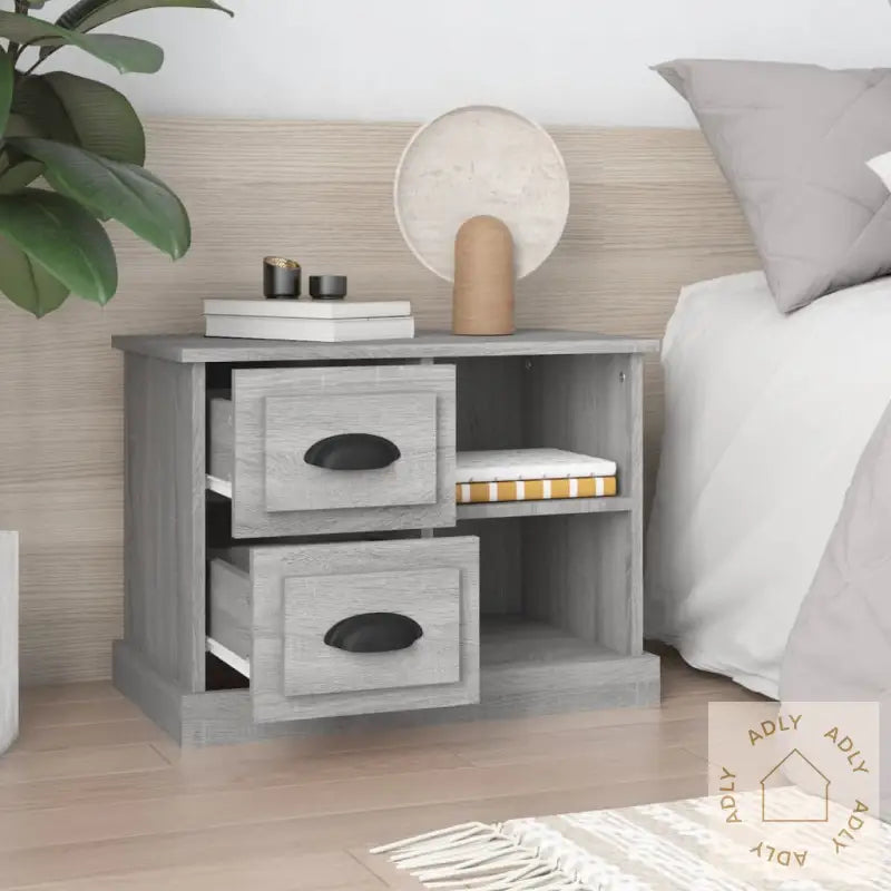 Nattbord Grå Sonoma 60X35,5X45 Cm