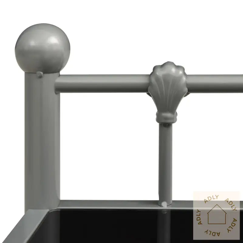 Nattbord 2 Stk Grå Og Svart Metall Og Glass