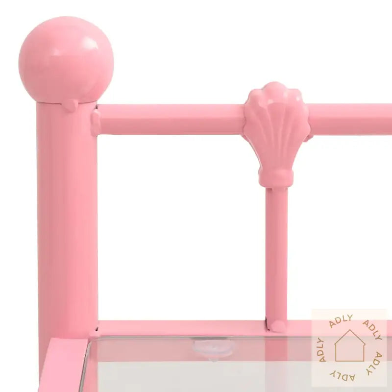 Nattbord 2 Stk Rosa Og Gjennomsiktig Metall Og Glass
