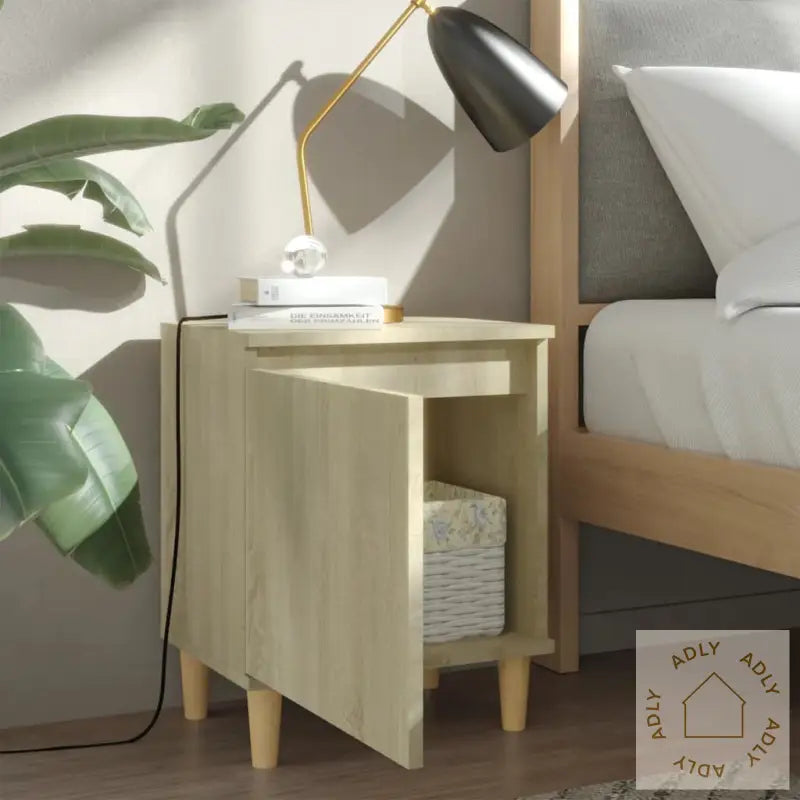 Nattbord Med Ben I Heltre Sonoma Eik 40X30X50 Cm