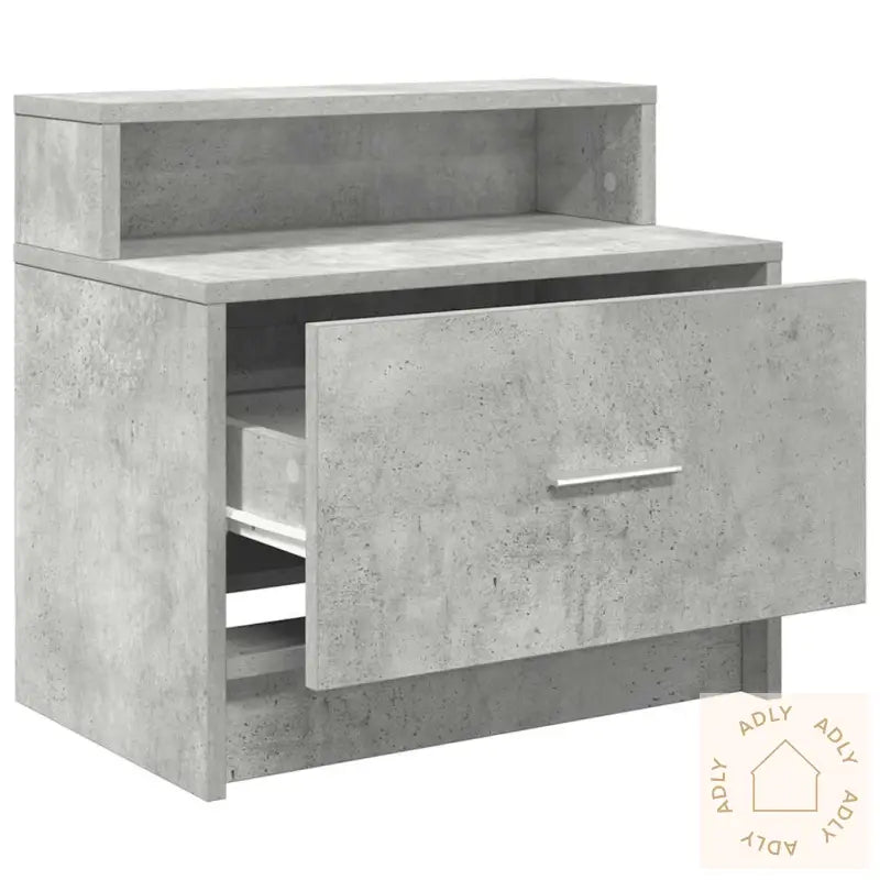 Nattbord Med Skuff Betonggrå 51X31X47 Cm