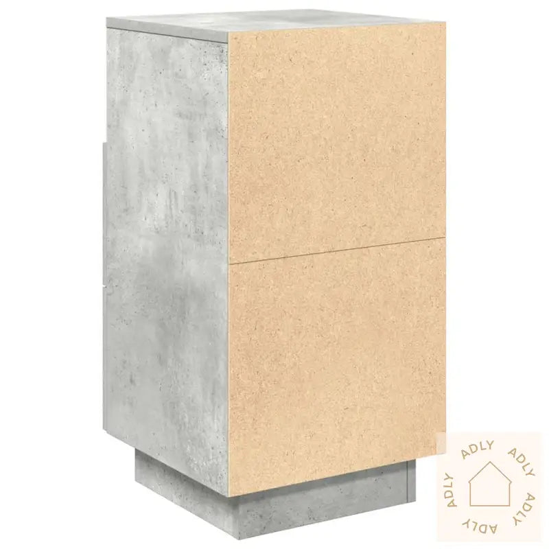 Nattbord 2 Stk Med 2 Skuffer Betonggrå 36X36X68 Cm