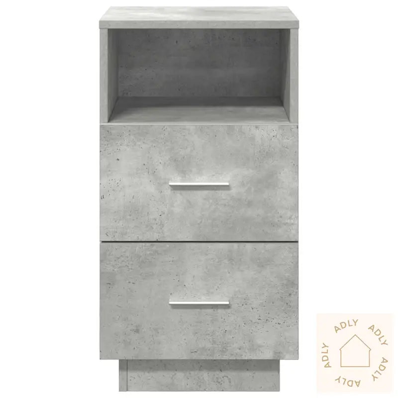 Nattbord 2 Stk Med 2 Skuffer Betonggrå 36X36X68 Cm