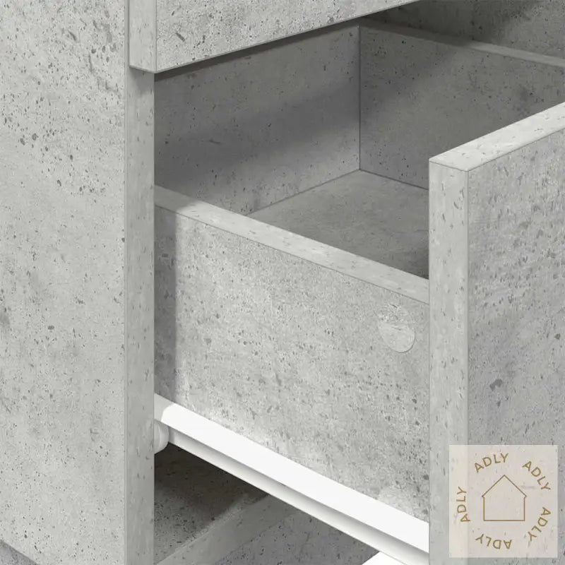 Nattbord 2 Stk Med 2 Skuffer Betonggrå 36X36X68 Cm