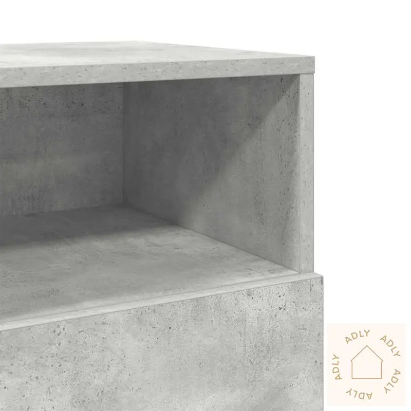 Nattbord 2 Stk Med 2 Skuffer Betonggrå 36X36X68 Cm