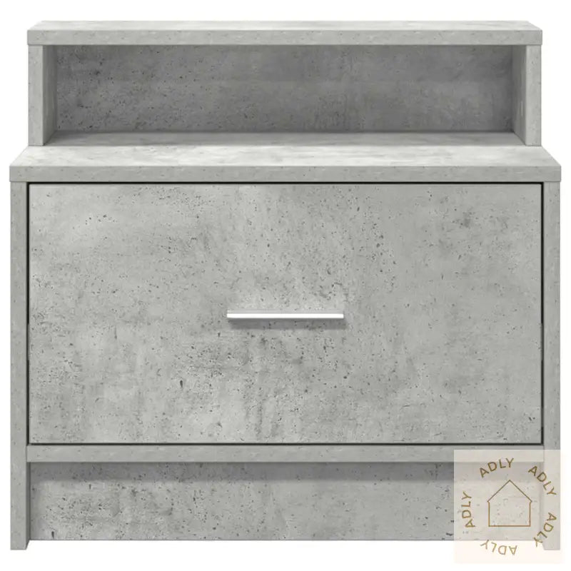 Nattbord Med Skuff Betonggrå 51X31X47 Cm