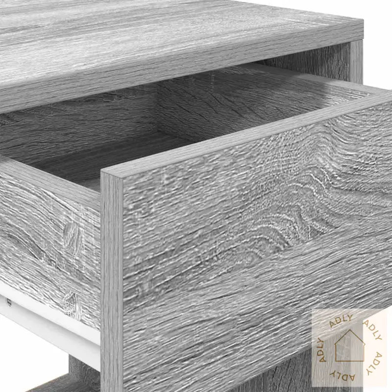 Nattbord Med Skuff Grå Sonoma 35X34X66,5 Cm