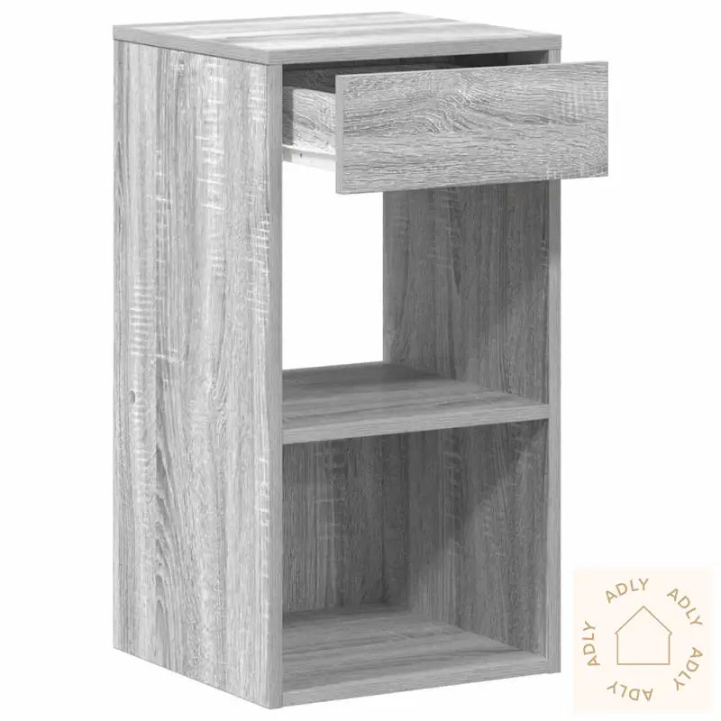 Nattbord Med Skuff Grå Sonoma 35X34X66,5 Cm