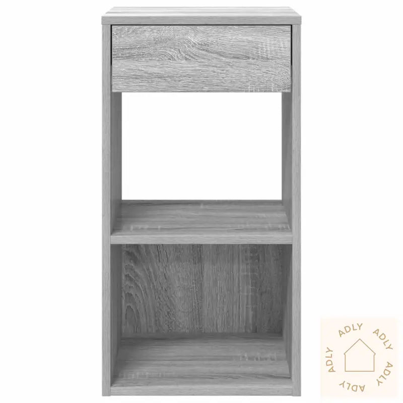 Nattbord Med Skuff Grå Sonoma 35X34X66,5 Cm