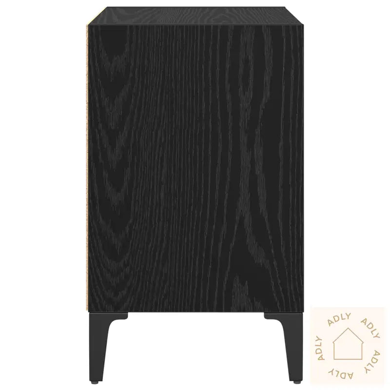 Nattbord 2 Stk Svart Eik 40X30X50 Cm Ingeniert Tre