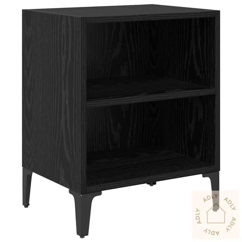 Nattbord 2 Stk Svart Eik 40X30X50 Cm Ingeniert Tre