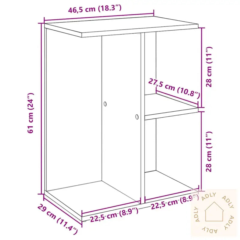 Nattbord Hvit 46,5X29X61 Cm Konstruert Tre