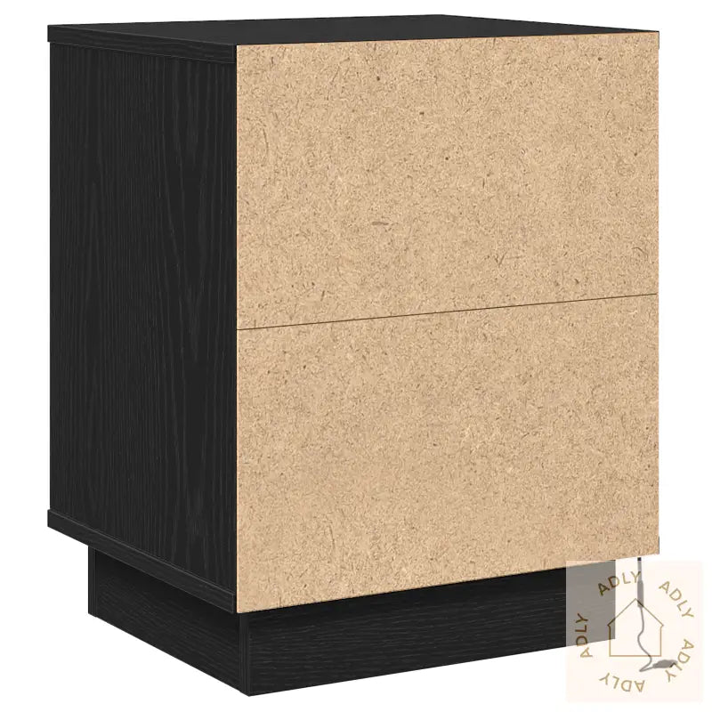 Sengebord Med Led-Lamper Svart 39X34.5X50 Cm
