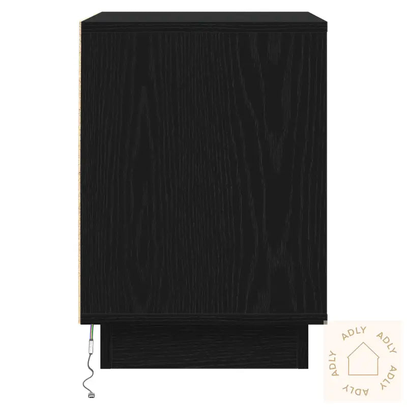 Sengebord Med Led-Lamper Svart 39X34.5X50 Cm
