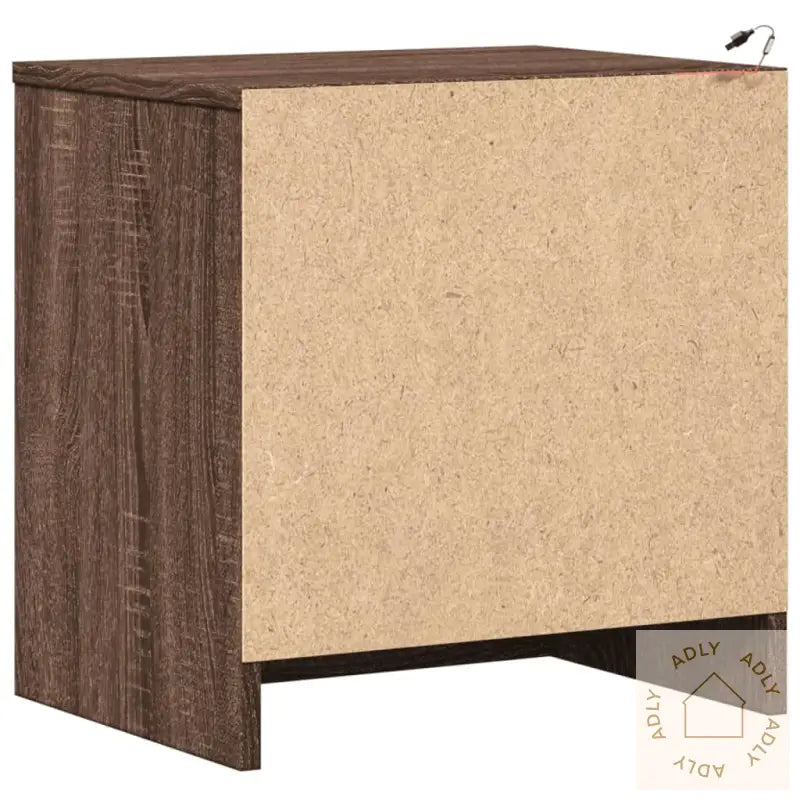 Nattbord Med Led Brun Eik Konstruert Tre