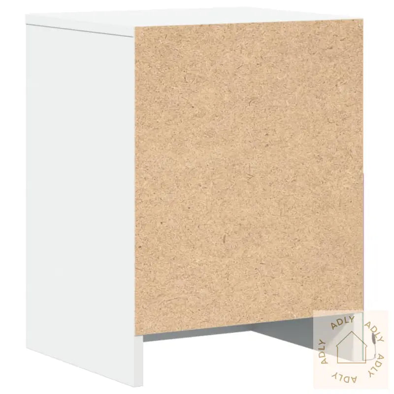 Nattbord Med Led Hvit Konstruert Tre