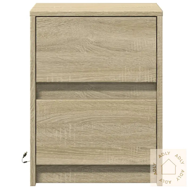 Nattbord Med Led Sonoma Eik Konstruert Tre