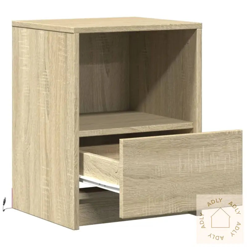 Nattbord Med Led Sonoma Eik Konstruert Tre