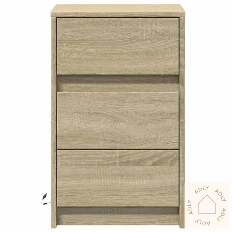 Nattbord Med Led Sonoma Eik Konstruert Tre