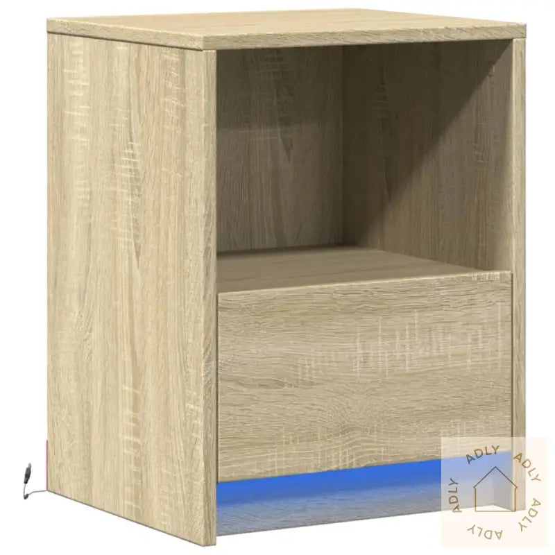 Nattbord Med Led Sonoma Eik Konstruert Tre