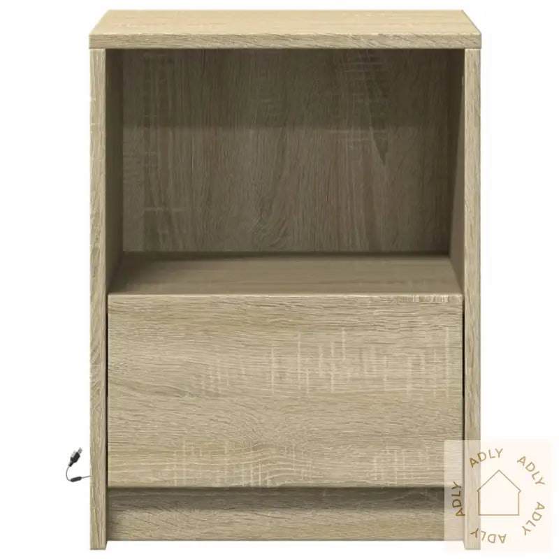 Nattbord Med Led Sonoma Eik Konstruert Tre