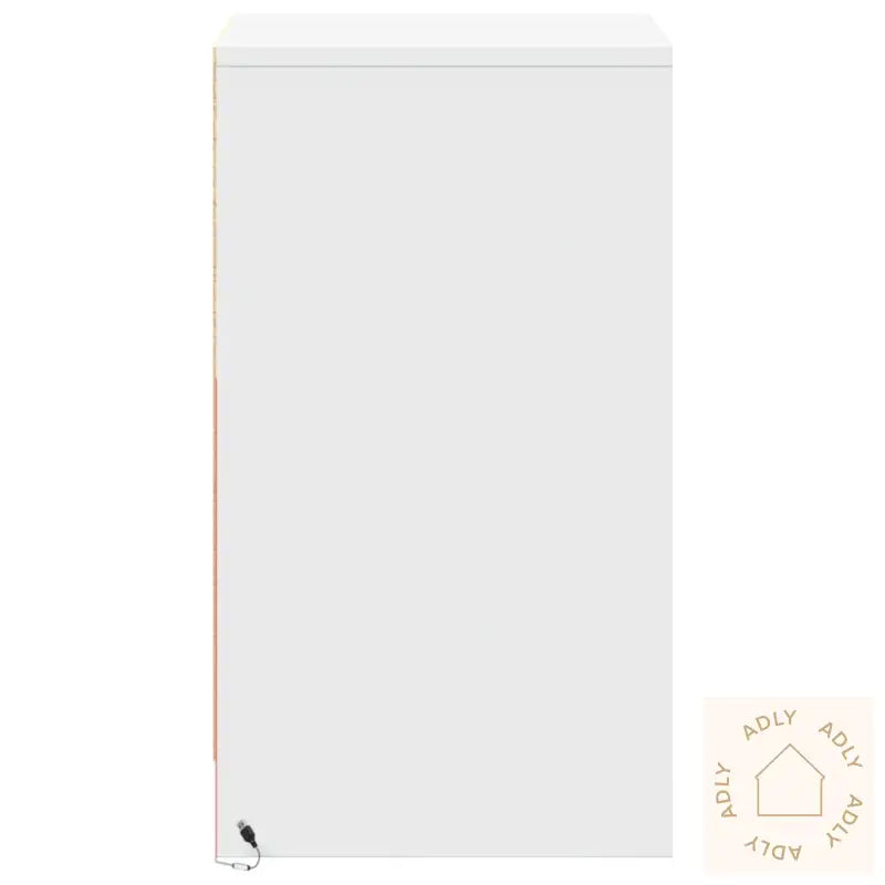 Nattbord Med Led Hvit Konstruert Tre
