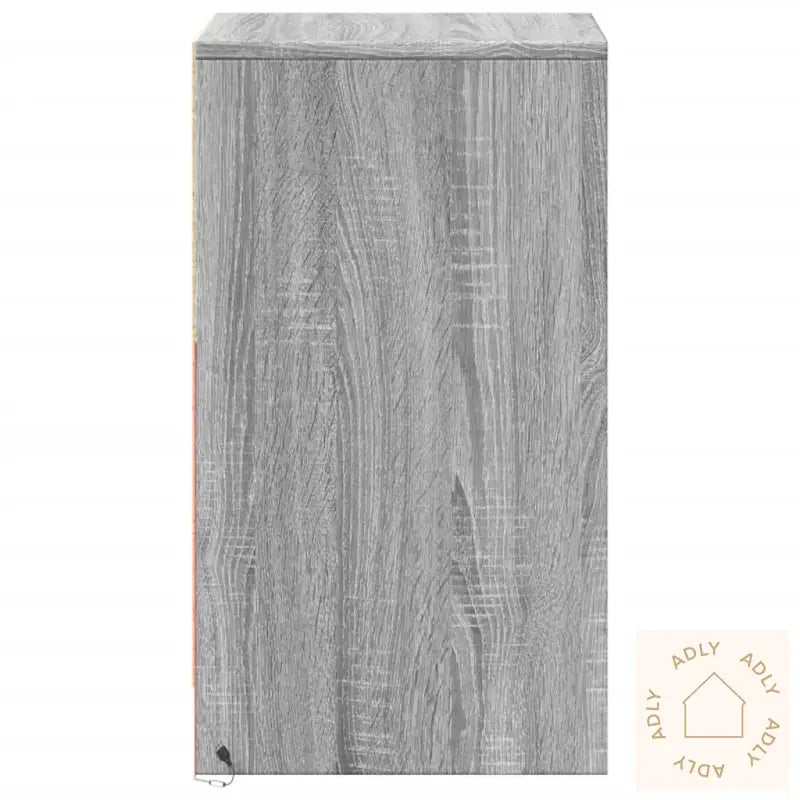 Nattbord Med Led Grå Sonoma Konstruert Tre